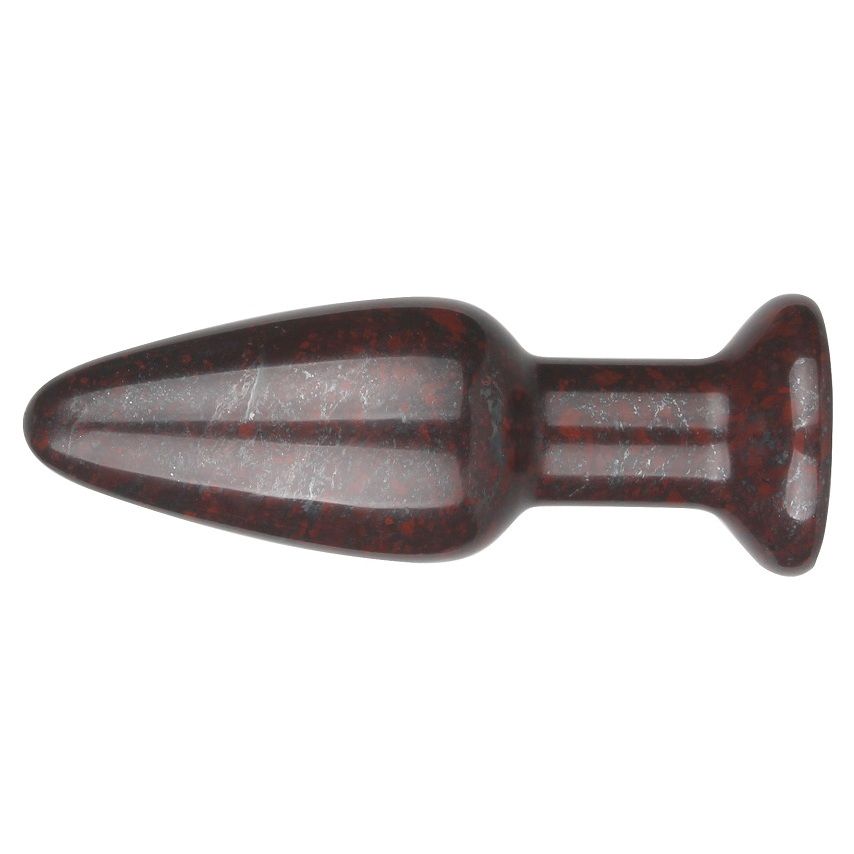 Jasper, an aggregate of microgranular quartz and/or chalcedo... Allwell - Natural stone Anal Plug - Brecitated Jasper photo-2