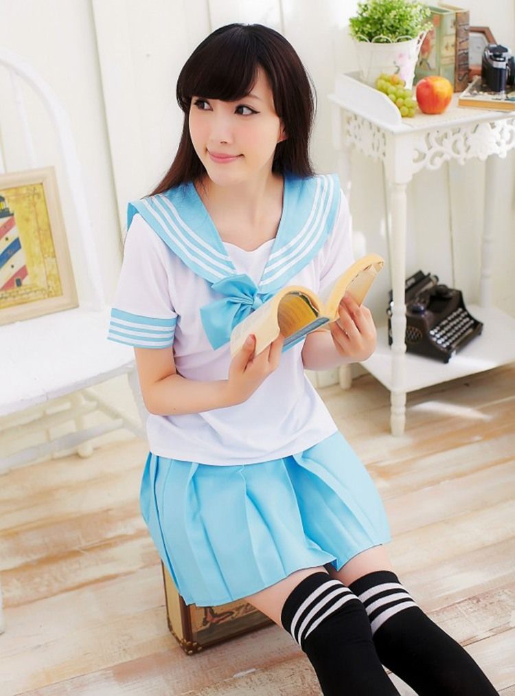 SB - School Girl S129 - Sky Blue photo-4