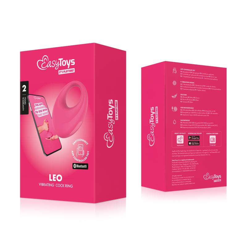 Improve your sexual performance and satisfaction with this v... Easytoys - Leo APP EasyConnect Vibro Ring - Pink photo-14