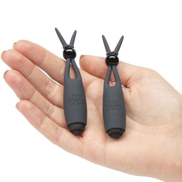 Gentle sensation becomes body-trembling titillation with Swe... Fifty Shades of Grey - Vibrating Nipple Clamps - Black photo-4