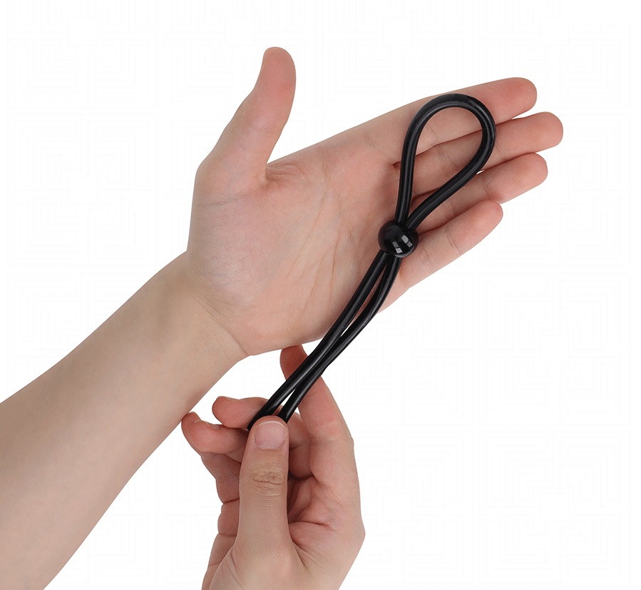 The Addicted Toys Single Loop Silicone Penis Rope is designe... Addicted Toys - Simple Lasso Cock Ring - Black photo-3