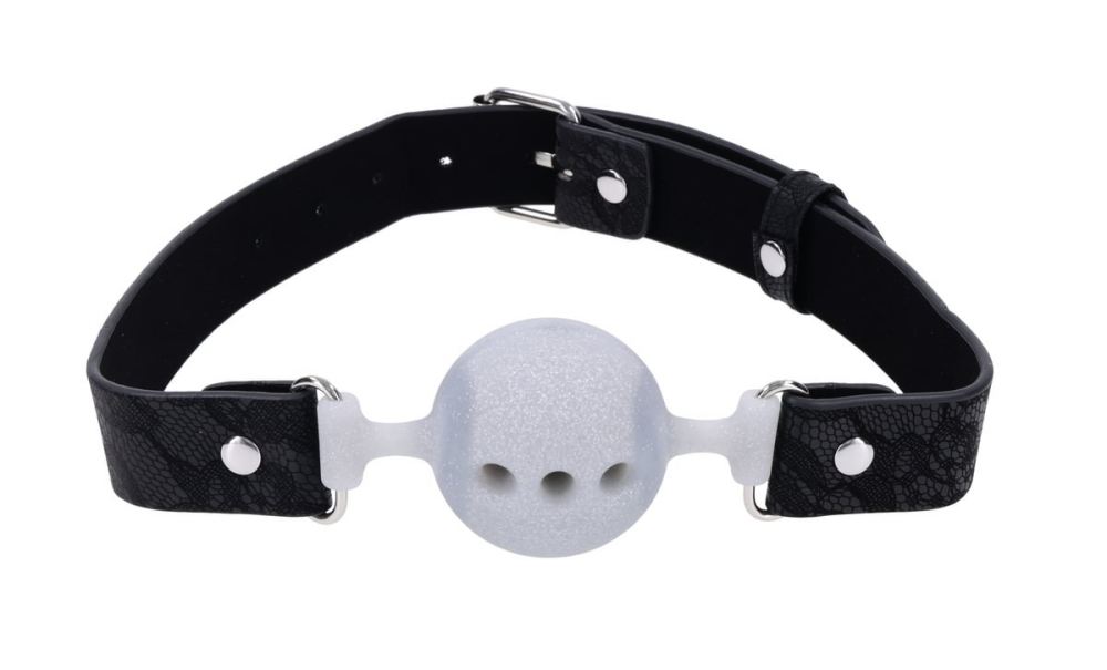 Sex&Mischief - Lace Breathable Ball Gag - White photo-3