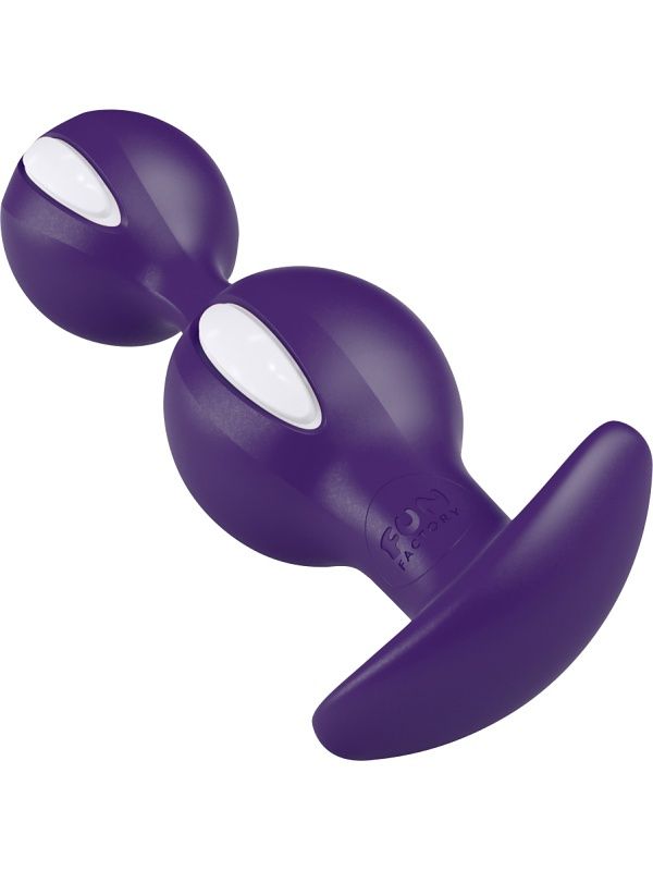 B BALLS DUO – a butt plug that reacts to your motions! Two b... Fun Factory - B Balls Duo - White/Dark Violet photo-2