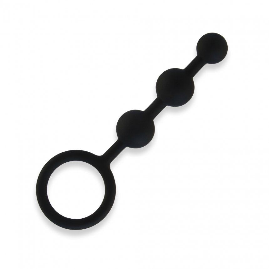 Take your anal play up a notch with the All About Anal line ... Hustler - Silicone Anal Beads 3 Balls - Black photo-2