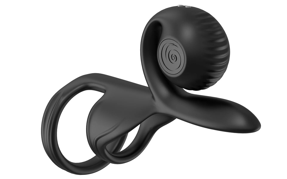 Delve into the sensation as synchro-stimulation targets the ... SVibe - Snail Jovi Couples Ring - Black photo-4