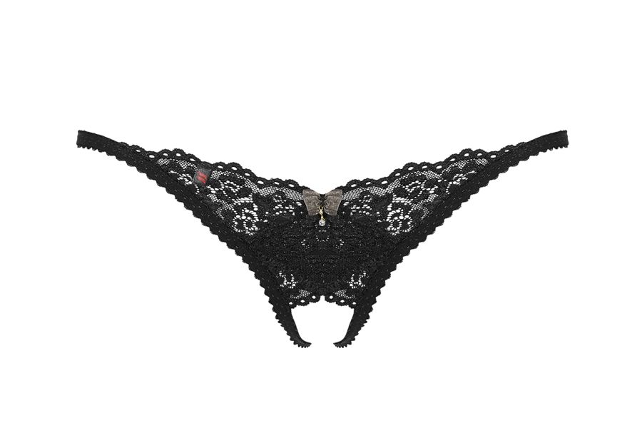 Time for piquant games and pleasant experiences! Imagine tha... Obsessive - 852-THC-1 Crotchless Thong - Black - S/M photo-7
