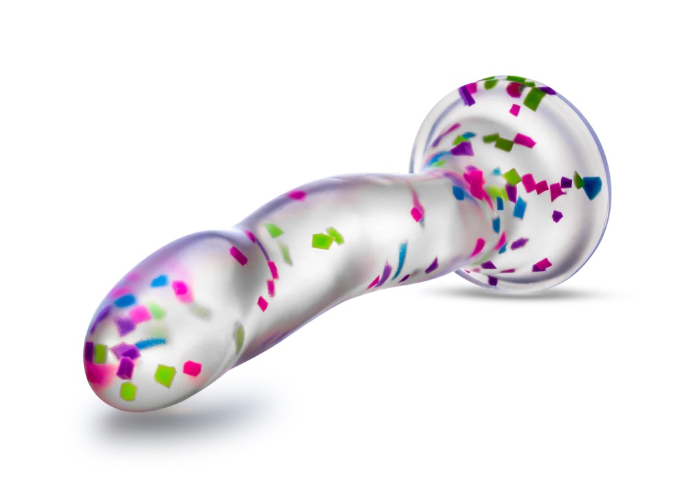 Hanky Panky is a confetti-filled clear dildo that’s ready to... Neo Elite - Glow in the Dark Hanky-Panky Dildo 19cm - Confetti photo-6