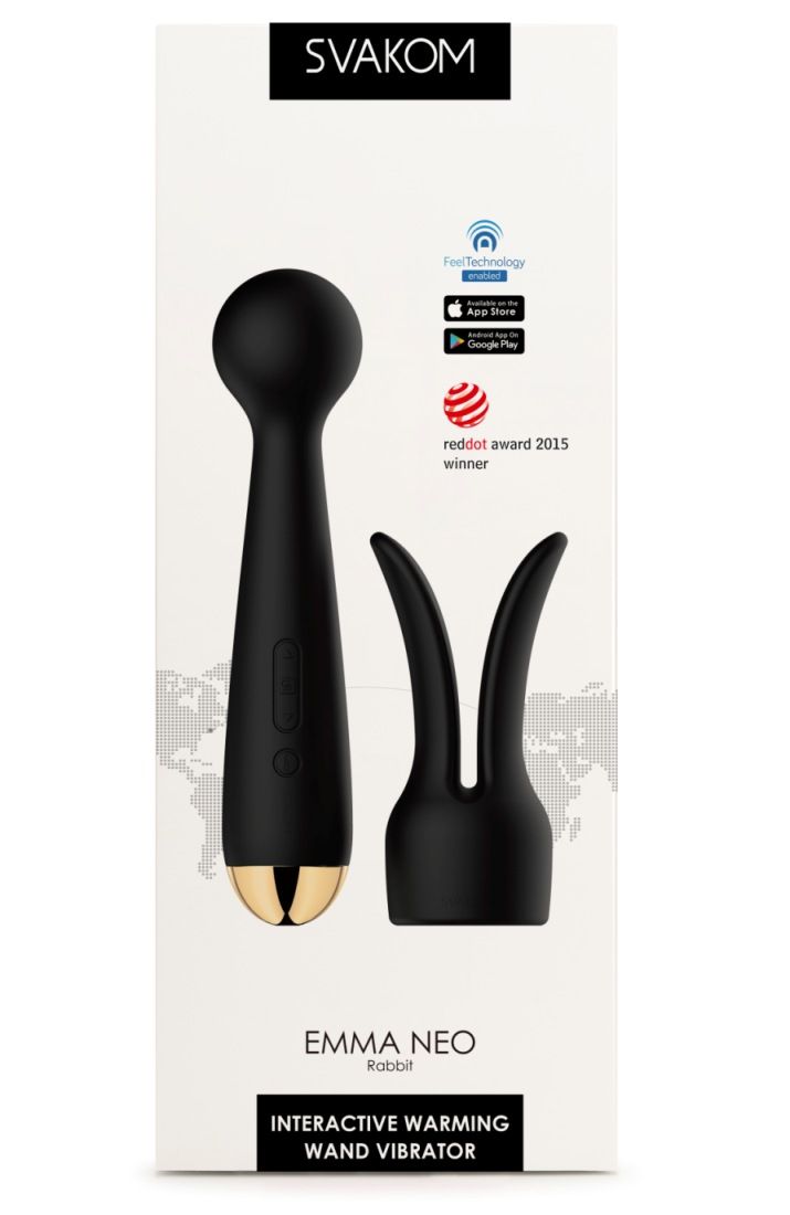 Sexy design with detachable bunny ears that will take Emma’s... SVAKOM - Emma Neo Warming Vibrator - Black photo-15