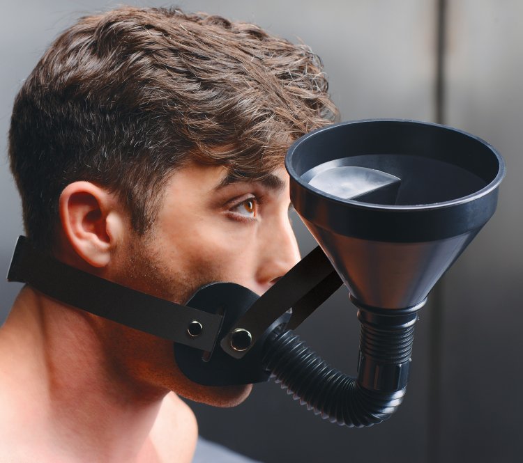 The name says it all! Pour the liquid of your choice down yo... Master Series - Latrine Extreme Funnel Gag - Black photo-3