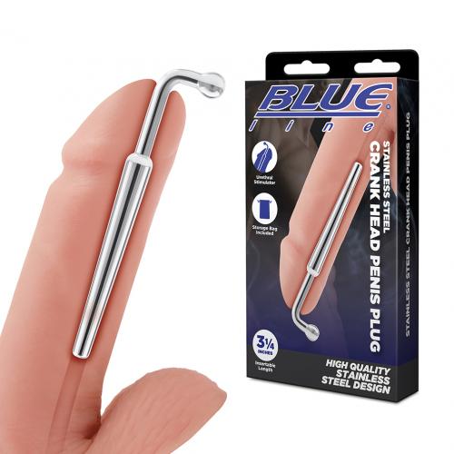 Blue Line - Crank Head Penis Plug - Silver photo