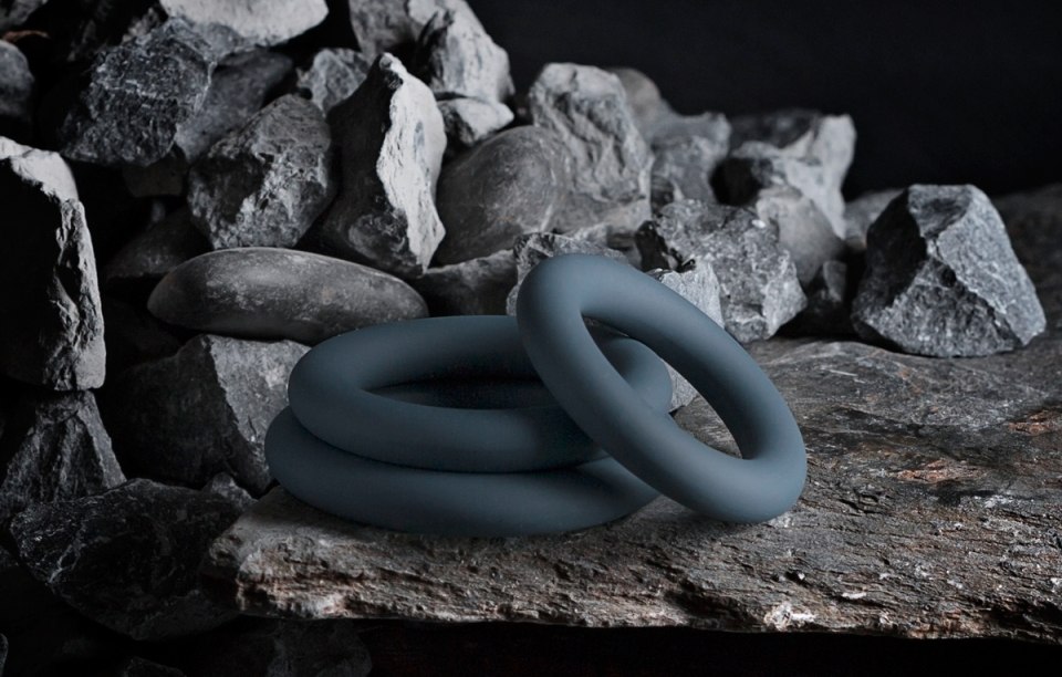 Boners - Cock Ring Set 3pcs - Grey photo-2