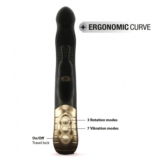 Rabbit vibrator with 3 simultaneous effects: special G-Spot ... Dorcel - Baby Rabbit 2.0 Rotating Vibe - Black photo-5
