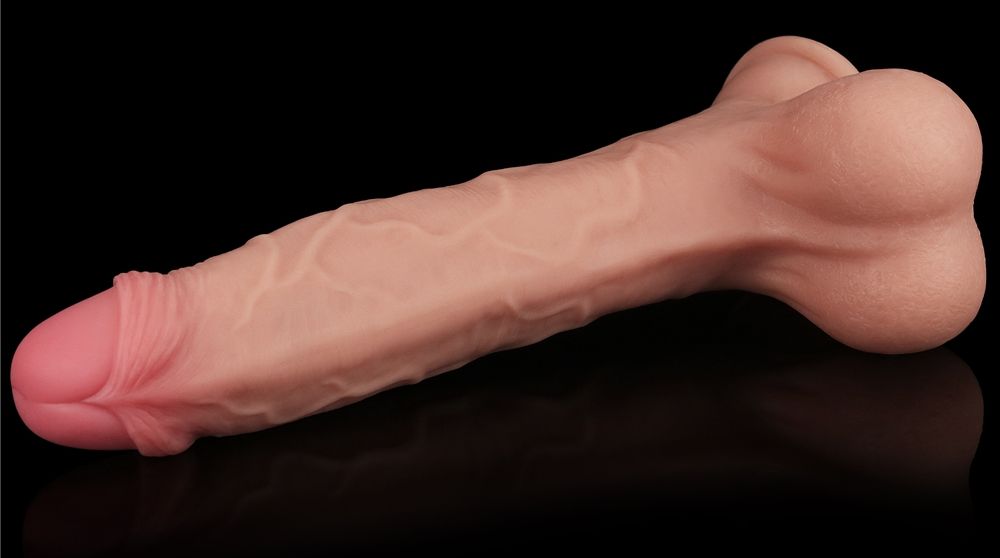 Made with realistic dual-layer sliding-skin material for Iif... Lovetoy - 9.5" Sliding Skin Dual Layer Dildo - Flesh photo-14