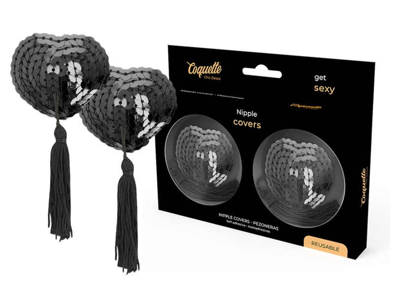 These beautiful nipple pasties from Coquette Chic Desire! Th... Coquette - Nipple Covers - Black photo-3