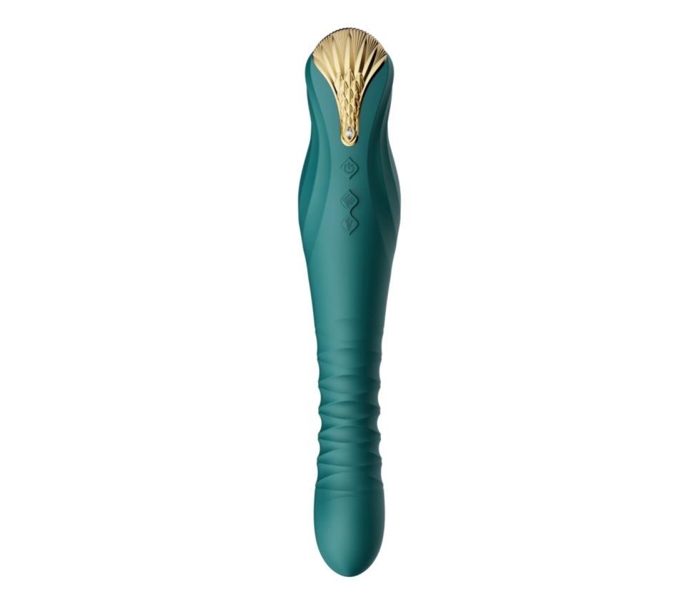 KING applies ZALO's breakthrough PowerThrust technology, org... Zalo - King APP Thrusting Vibrator - Turquoise Green photo-3