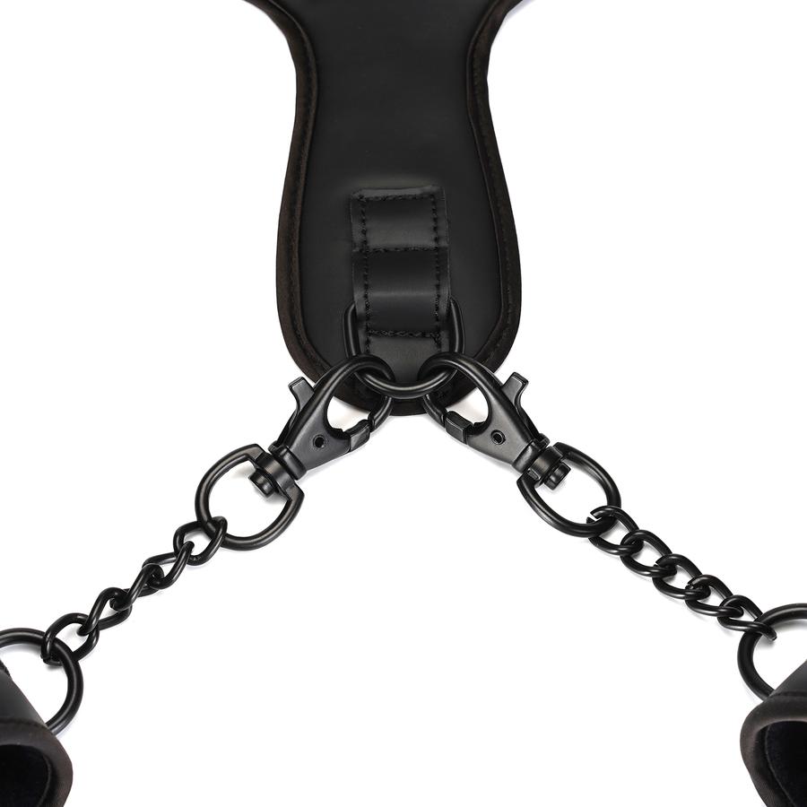 Vegan Fetish - Wrist to Collar Restraint JP - Black photo-4