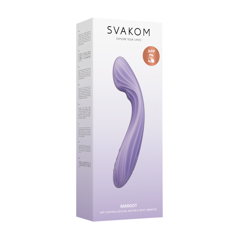 SVAKOM Margot 双摩打深层刺激智能按摩棒专为精准刺激 G 点而设,结合了内部角度压力与内外振动。头部... SVAKOM - Margot 双摩打深层刺激智能按摩棒 - 淡紫色漩涡纹 照片-15