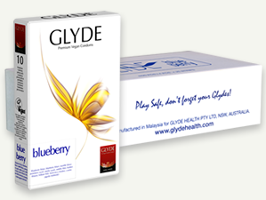 Glyde Vegan - Blueberry Condoms 10's Pack photo