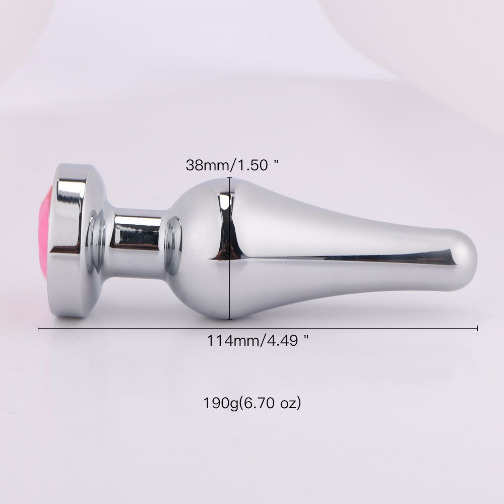 MT - 後庭塞 114x38mm - 銀色 照片-4