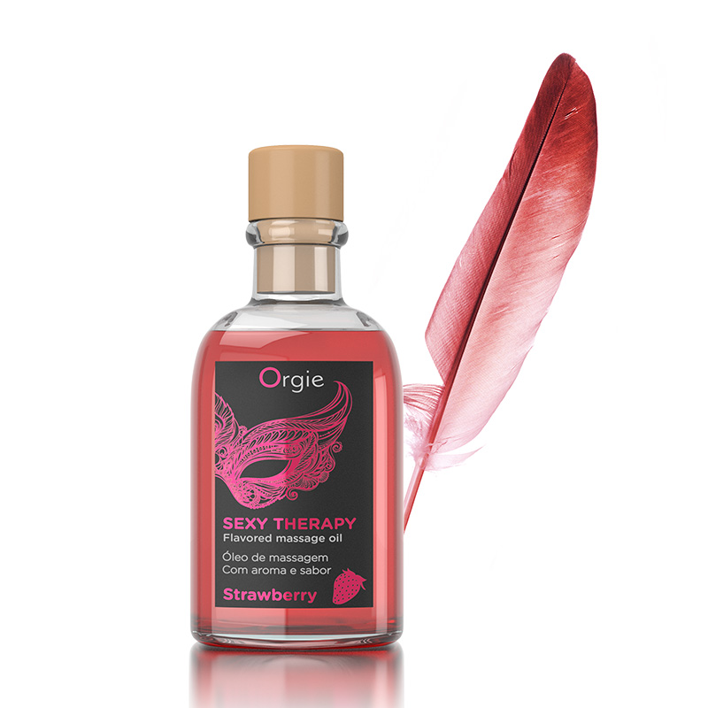 Sexy Therapy Kissable Massage Set to perform the Lips Massag... Orgie - Lips Massage Strawberry Set - 100ml photo-4