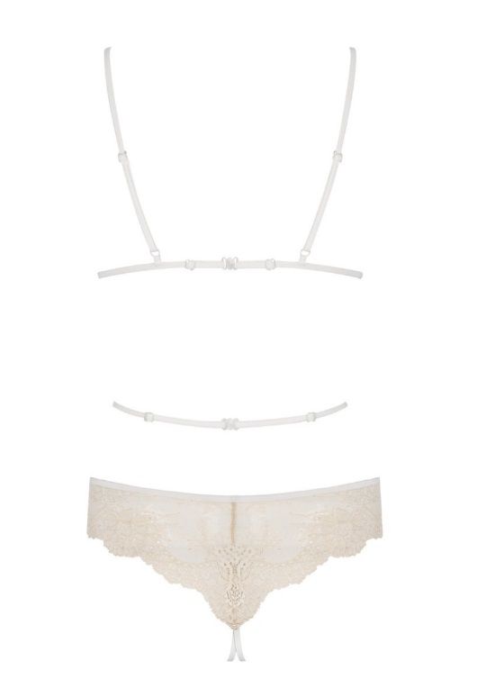You will shine tonight! Perfect mix of beige lace, delicate ... Obsessive - Bisquitta Teddy - S/M photo-5