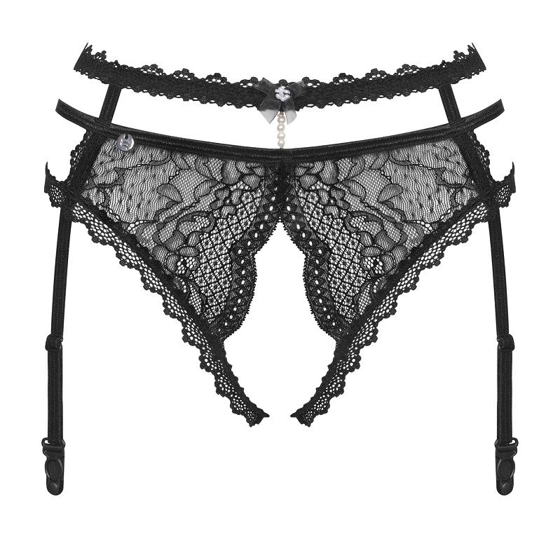 Very hot mix will fulfill all your spicy wishes today! The h... Obsessive - Pearlove Garter Belt - Black - M/L photo-7