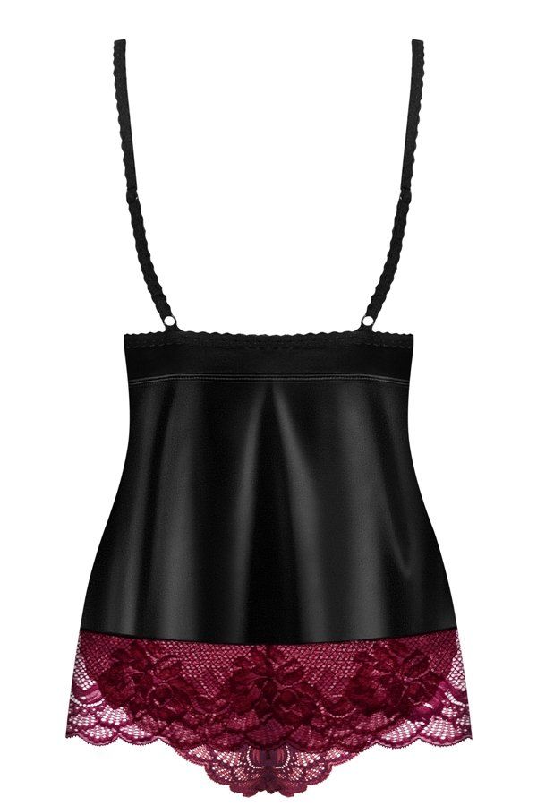 “Stunning” will be your first name tonight. Put on this sexy... Obsessive - 842-BAB-1 Babydoll & Panties - Black - L/XL photo-8