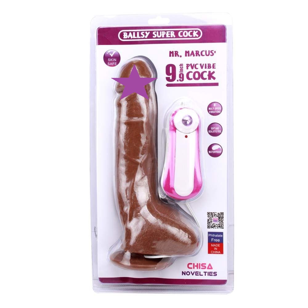 Multi-Speed Vibration, Realistic Feel, Phthalate and Latex F... Chisa - 9.9″ Vibrating Dildo - Brown photo-2