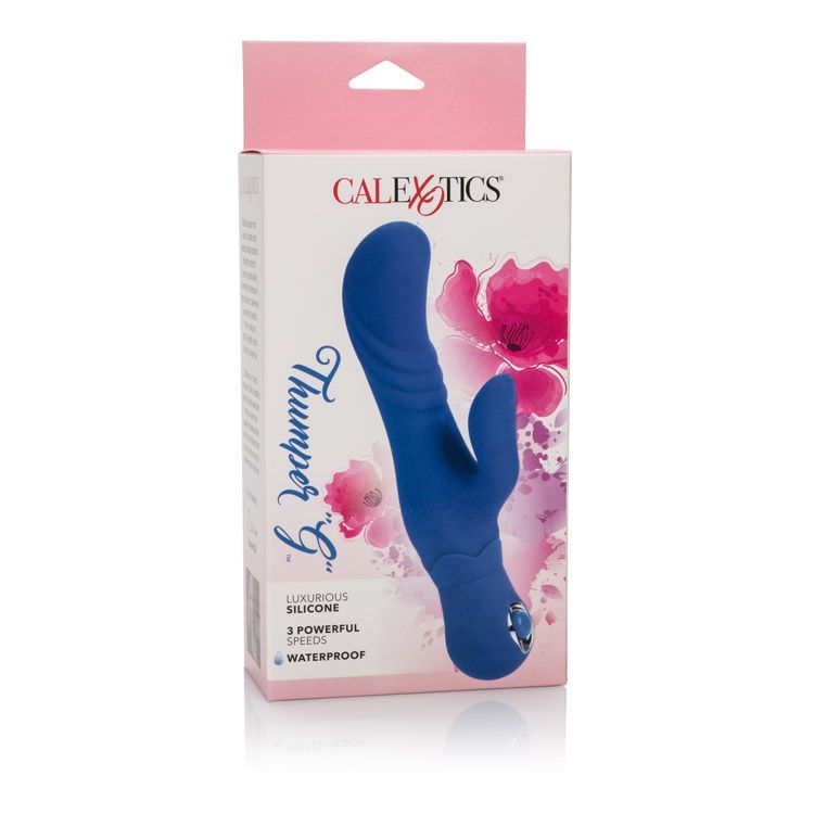 The Posh Silicone Thumper “G” packs powerful pleasure for al... CEN - Posh Thumper "G" Rabbit Vibrator - Blue photo-7