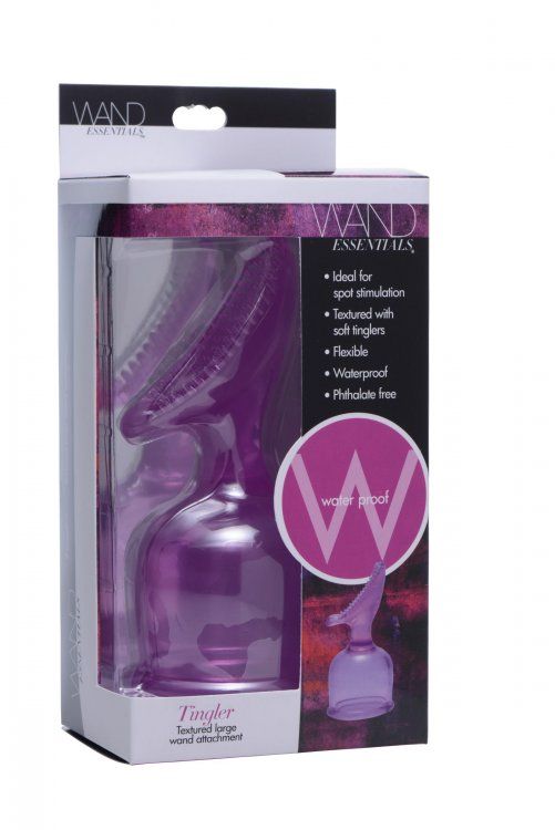 Enhance your massage wand with a Wand Essentials wand topper... Wand Essentials - Tingler Textured Large Wand Attachment - Purple photo-4