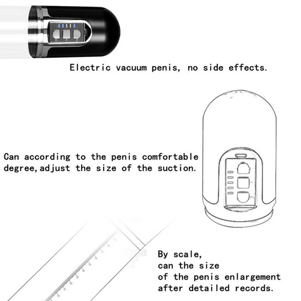 Magic Love - X-Men - USB Rechargeable Auto Penis Pump and Masturbator TPR - Bk photo-3