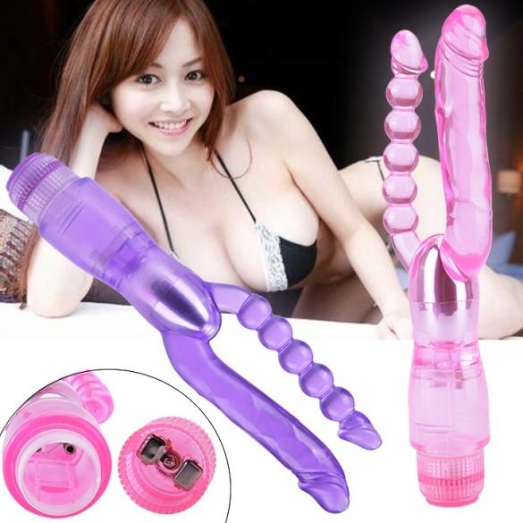 Are you looking for some special 02 Vibrators?This dual pene... Aphrodisia - Double Pleasure Dual Penetrator Vibrator - Purple photo-17