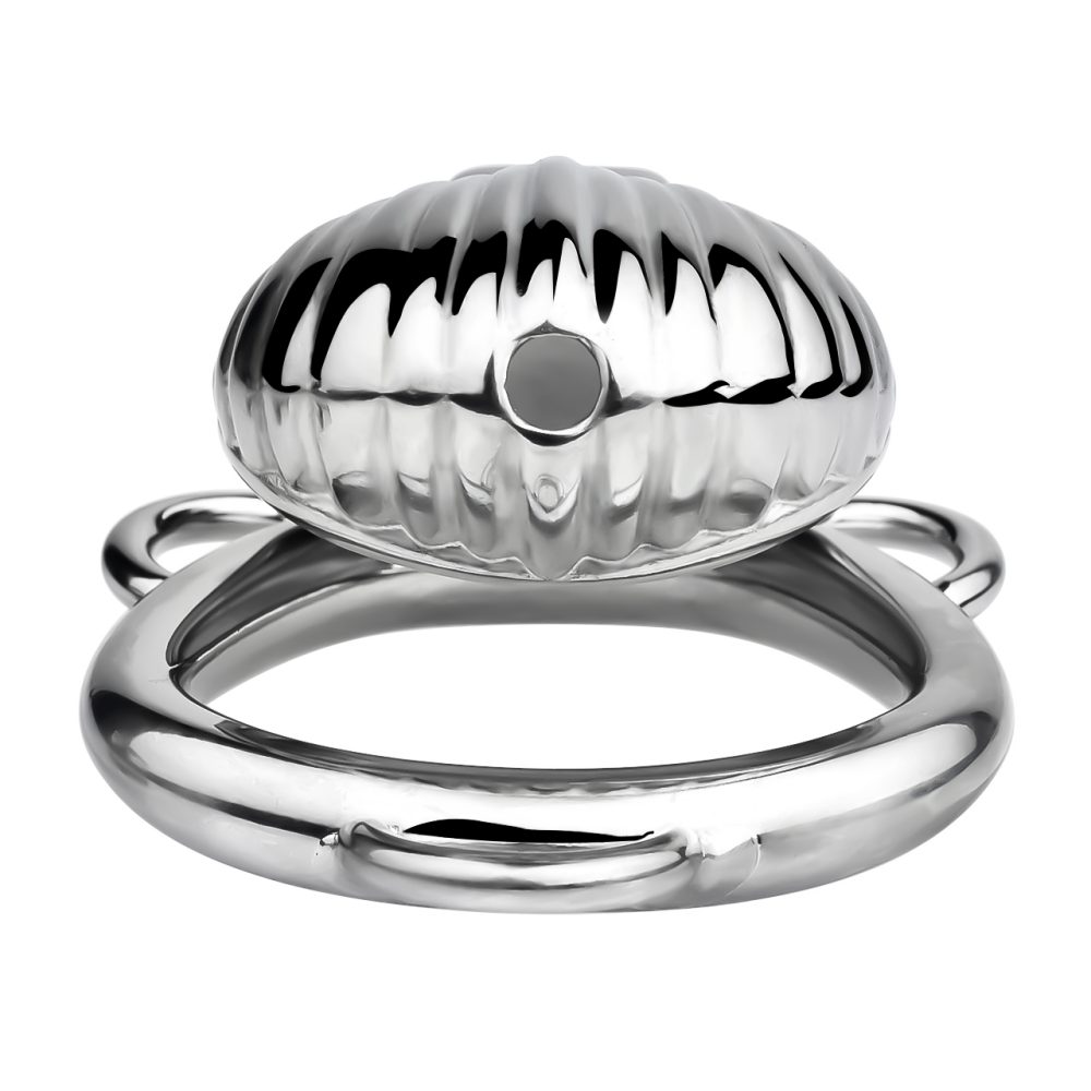 Material: 304 Stainless steel
Cage high: 50mm
Total length:... FAAK - Shell Chastity Cage 45mm - Silver photo-4