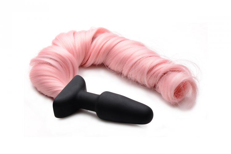Enjoy hot equine action in a fun, flirty color with this smo... Tailz - Pony Tail Anal Plug - Pink photo-2