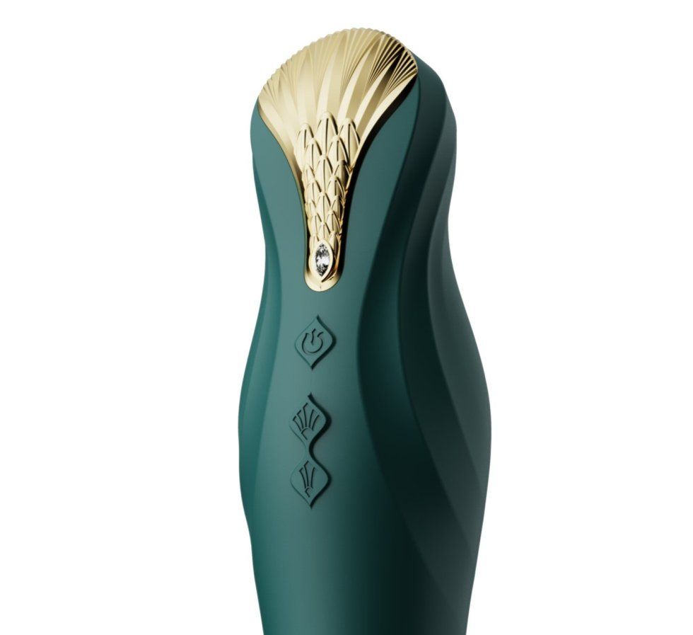 KING applies ZALO's breakthrough PowerThrust technology, org... Zalo - King APP Thrusting Vibrator - Turquoise Green photo-8
