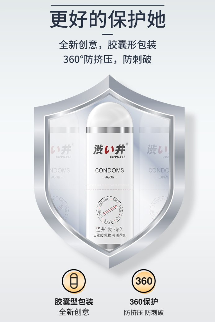 Drywell - 乳膠膠囊避孕套 7 片裝 照片-7