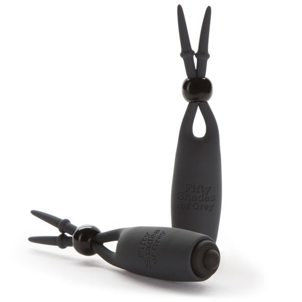 Gentle sensation becomes body-trembling titillation with Swe... Fifty Shades of Grey - Vibrating Nipple Clamps - Black photo-3