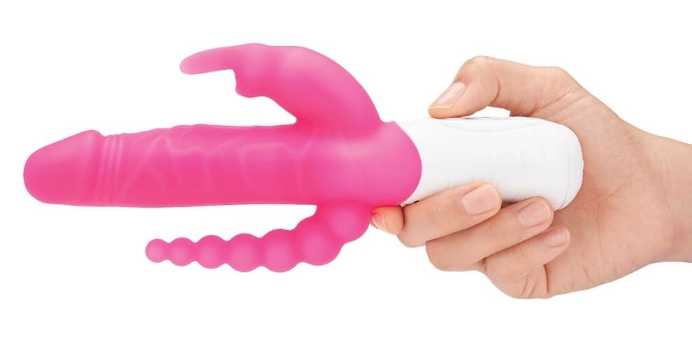 Rabbit Essentials - 7 Function Rabbit w/Anal Beads - Pink photo-7