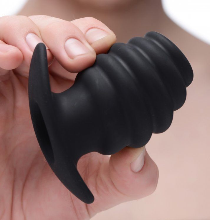 Master Series - Hive Ass Hollow Anal Plug M-size - Black photo-2