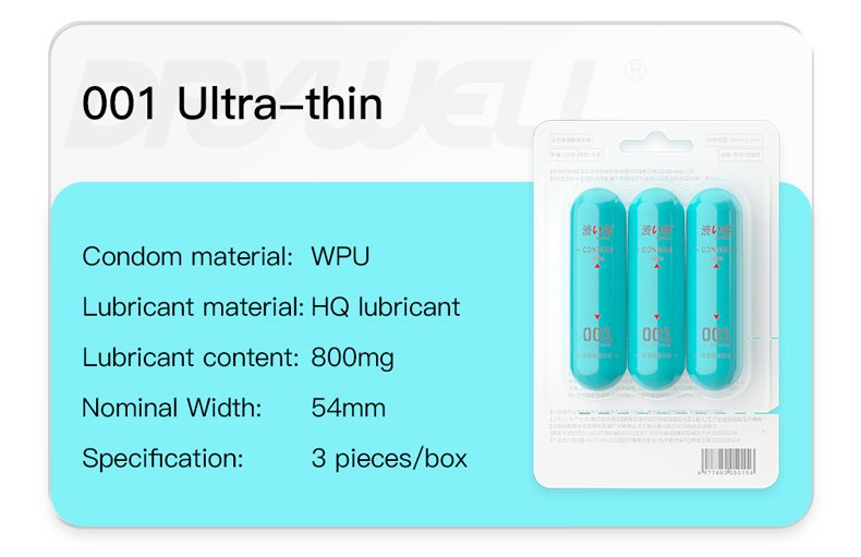 Polyurethane material, youthful and trendy capsule design, p... Drywell - 0.01 Ultra Thin Condoms 3's Pack photo-3