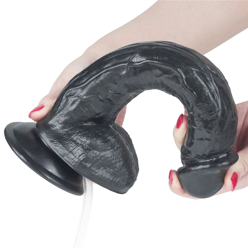 Enjoy lots of horny, squirting fun with this LoveToy squirt ... Lovetoy - 11" Squirt Extreme Dildo - Black photo-3