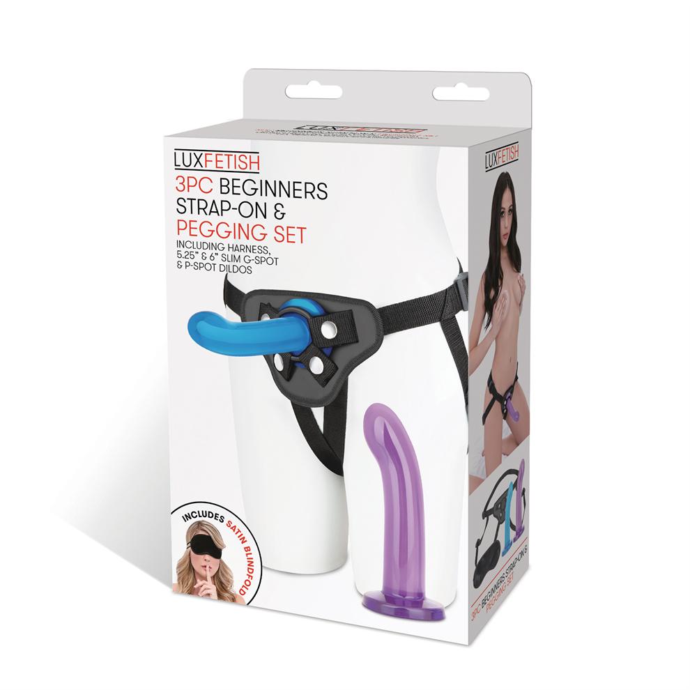 Lux Fetish - 3 PC Beginners Strap-On & Pegging Set photo-9