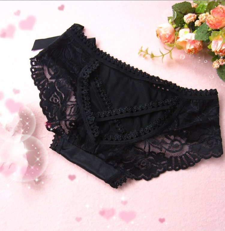 The front is made of noble shiny silk; the romantic lace pat... SB - Panties T169 - Black photo-7