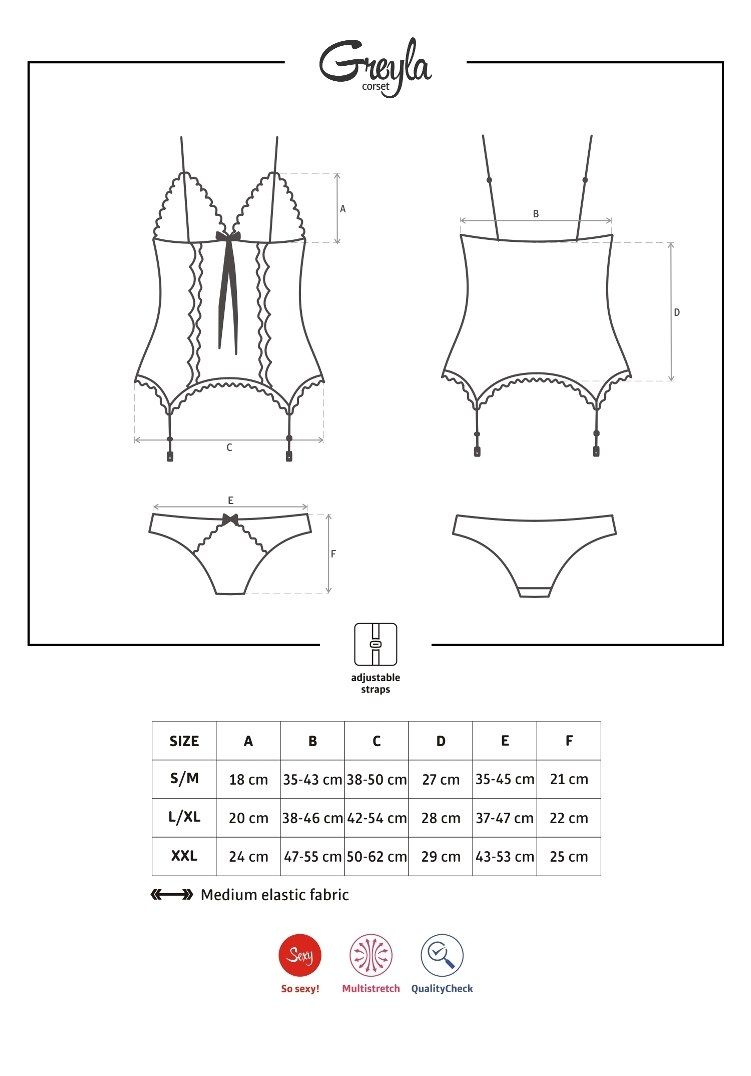 Black and grey! Hey! This set would look great on you! See t... Obsessive - Greyla Corset & Panties - Gray - S/M photo-9