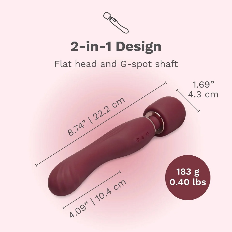 Le Wand - Flat Double Ended Vibrator - Red 照片-8