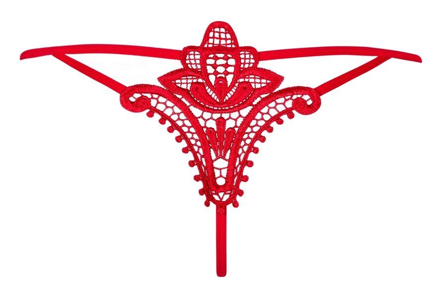 Plain thong for everyday? Yes, but not only! Look at the bac... Obsessive - Luiza Thong - Red - S/M photo-10
