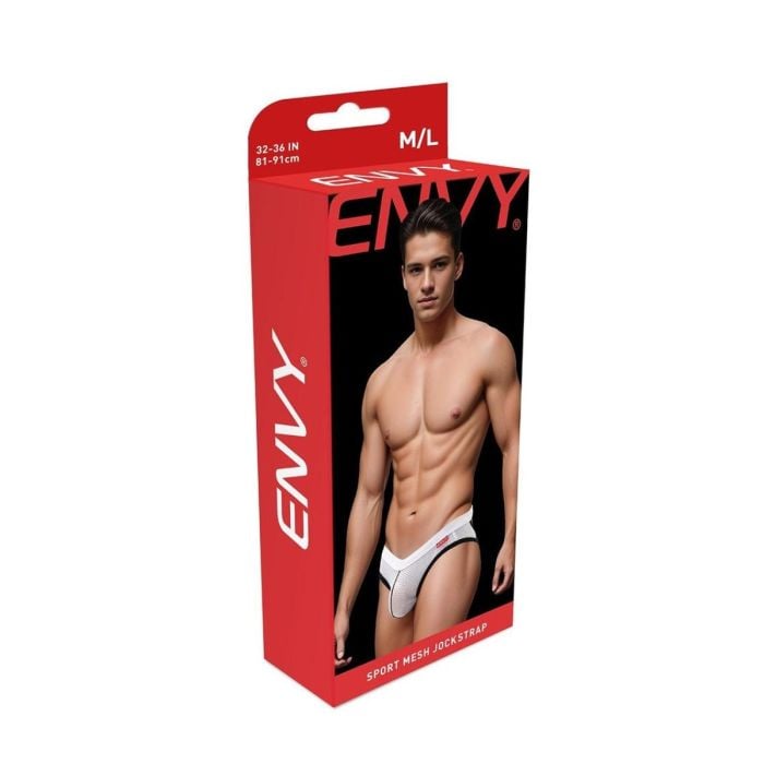 The Sport Mesh Jock from Envy Menswear offers the ultimate b... Envy - Sport Mesh Jock - White/Black - M/L photo-3