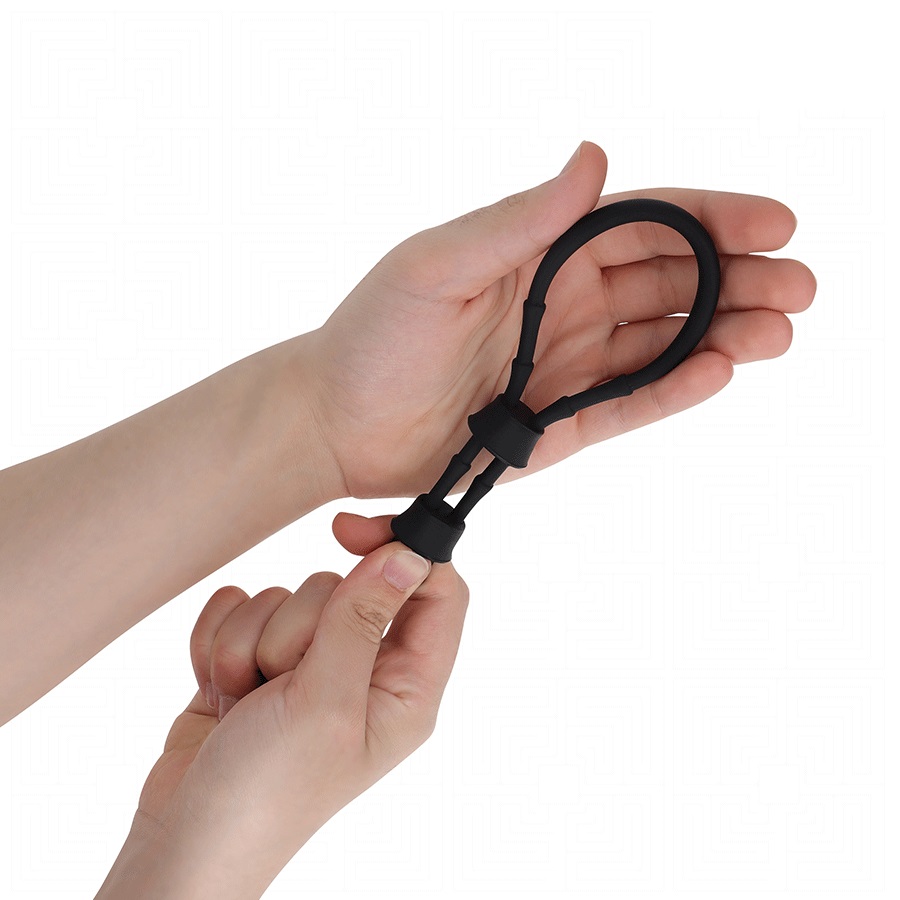 The Addicted Toys Adjustable Silicone Penis Rope is designed... Addicted Toys - Adjustable Lasso Cock Ring - Black photo-2