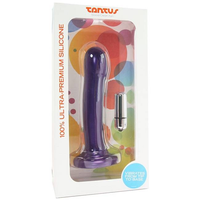 Buzz has a smooth body with a head you can appreciate, and i... Tantus - Buzz 1 Silicone Vibrating Dildo - Purple photo-4
