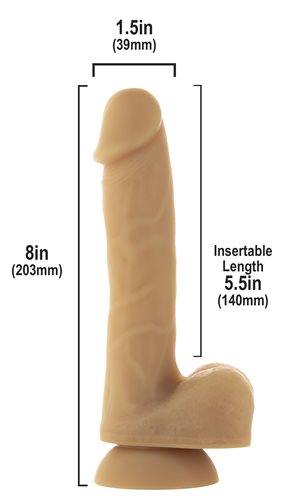 Addiction - Andrew 8'' Bendable Silicone Dong - Caramel photo